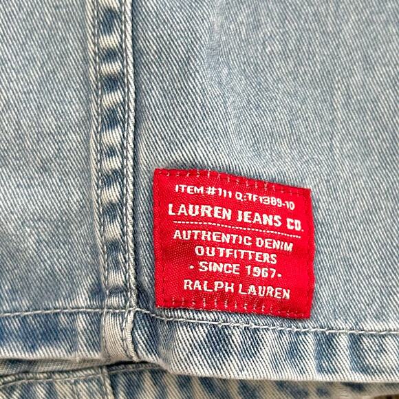 Ralph Lauren 90s Vintage Distress Light Medium Denim Jean Jacket Boho MED - Picture 7 of 13